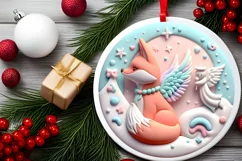 Round Christmas Ornament Sublimation|Clipart Product Image 1