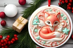 Round Christmas Ornament Sublimation|Clipart Product Image 1