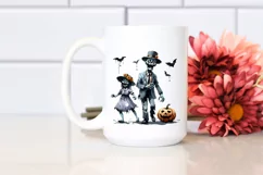 Watercolor Zombie Halloween Clipart, Transparent PNG Product Image 2