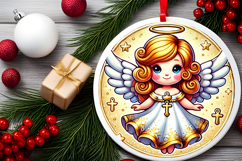 Round Christmass Ornament PNG Product Image 2