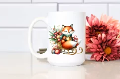 Cute Fox with Christmas Ornaments, PNG Product Image 2