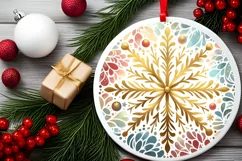 Round Christmas Ornament Sublimation|Clipart Product Image 2