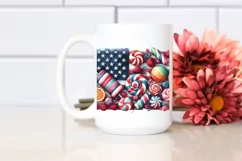Watercolor Vintage Candy in USA Flag Product Image 2