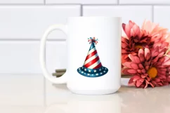 Watercolor Vintage Party Hat with USA Flag | Sublimation | Product Image 2