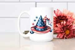 Watercolor Vintage Party Hat with USA Flag | Sublimation | Product Image 2