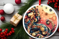 Round Christmas Ornament Sublimation|Clipart Product Image 2