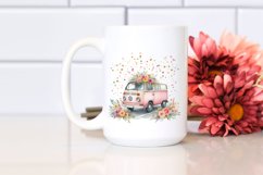 Vintage Van Confetti Sublimation Clipart Product Image 2