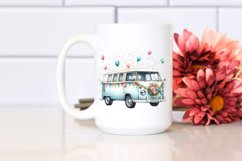 Vintage Van Confetti Sublimation Clipart Product Image 2