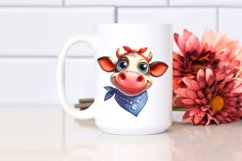 Cow Funny Cow Portrait with Goofy Smile and Houswife Bandana Product Image 2