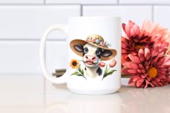 Cow Bored Cow Portrait with Goofy Smile and Flower Hats Product Image 2