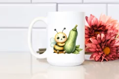 Funny Baby Bee Watercolor Clipart Product Image 2