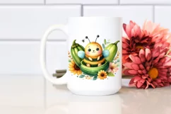 Funny Baby Bee Watercolor Clipart Product Image 2