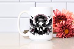 Washed Watercolor Gothic Girl | Sublimation | Clipart Product Image 2