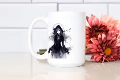 Washed Watercolor Gothic Girl | Sublimation | Clipart Product Image 2