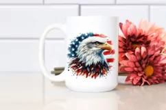 Detailed Watercolor Patriotic Bald Eagle | Sublimation | Product Image 2