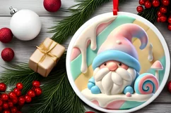 Round Christmas Ornament Sublimation|Clipart Product Image 1