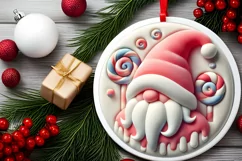 Round Christmas Ornament Sublimation|Clipart Product Image 1
