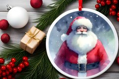 Round Santa Ornament Sublimation PNG Product Image 2