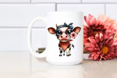Funny Baby Cow Clipart | Watercolor Product Image 2