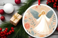 Round Christmas Ornament Sublimation|Clipart Product Image 1