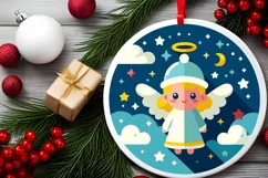 Round Christmas Ornament Sublimation|Clipart Product Image 2