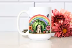 Colorful Vegetable Rainbow Dog,Bicycle | Watercolor Product Image 2