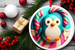 Round Christmas Ornament Sublimation|Clipart Product Image 1