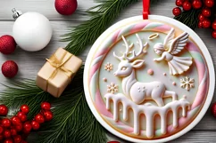 Round Christmas Ornament Sublimation|Clipart Product Image 1