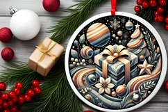 Round Christmas Ornament Sublimation|Clipart Product Image 2