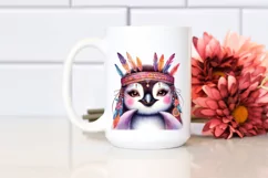 Vibrant Watercolor Boho Funny Penguin Portrait | Sublimation Product Image 2