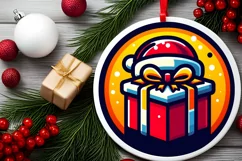 Round Christmas Ornament Sublimation|Clipart Product Image 2