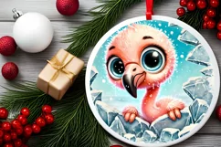 Round Christmas Ornament Sublimation|Clipart Product Image 1