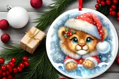 Round Christmas Ornament Sublimation|Clipart Product Image 2