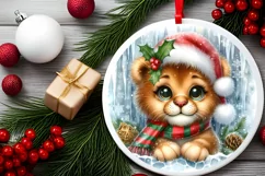 Round Christmas Ornament Sublimation|Clipart Product Image 2