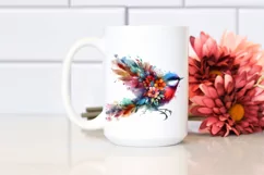Abstract Watercolor Vibrant Bird Clipart Product Image 2