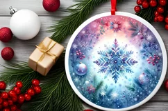 Round Christmas Ornament Sublimation|Clipart Product Image 2