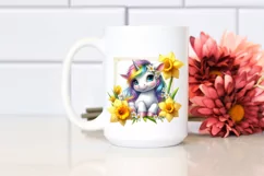 Baby Unicorn Daffodil | Sublimation | Clipart Product Image 2