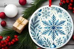 Round Christmas Ornament Sublimation|Clipart Product Image 1