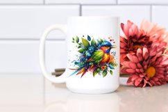 Vibrant Bird with Flowers PNG Product Image 2