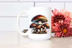Glossy Mushroom Watercolor Splash PNG Product Image 2