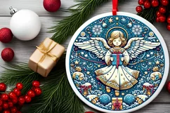 Round Christmas Ornament Sublimation|Clipart Product Image 1