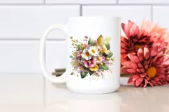 Colorful Bouquet Gold Foil Primrose Splash | Sublimation Product Image 2