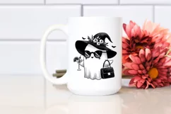 Cute Ghost with Purse Holding Cocktail PNG Product Image 2