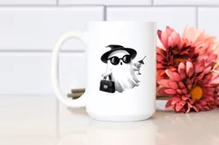 Cute Ghost with Purse Holding Cocktail PNG Product Image 2