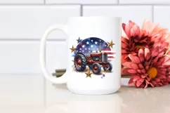 Watercolor Vintage Tractor with Stars | Sublimation Clipart Product Image 2