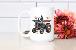 Watercolor Vintage Tractor with Stars | Sublimation Clipart Product Image 2