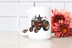 Watercolor Vintage Tractor with Stars | Sublimation Clipart Product Image 2
