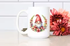 Cute Gnome Flower Watercolor Sublimation Clipart Product Image 2
