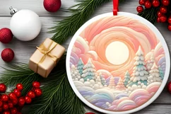 Pastell Molten Candy Winter Scene PNG Product Image 2