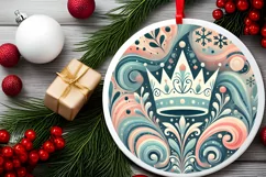 Round Christmas Ornament Sublimation|Clipart Product Image 1